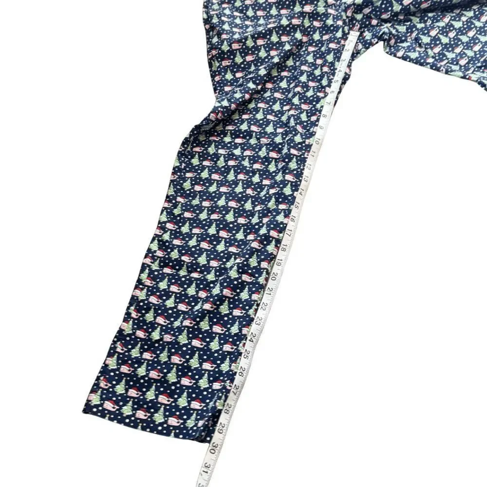 Vineyard Vines Men's Christmas Santa Whale Drawstring Lounge PJ Pants Blue Small